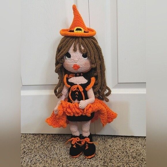 22" Halloween Witch Astrid Doll Crochet New Handmade - Picture 1 of 10